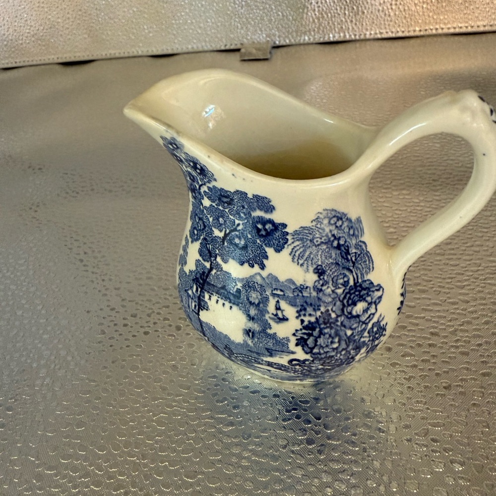 Artistic Blue and White Ceramic Pitcher